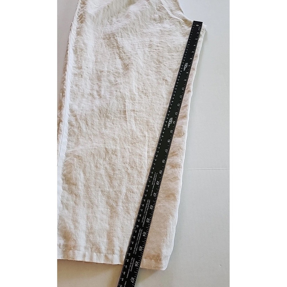 Chelsea Studio Womens Linen Wide Leg Pants Sz 20 Ivory Beachy Resort Lagenlook - Picture 8 of 10